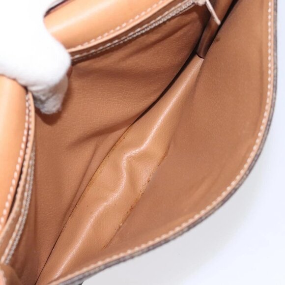 CELINE Macadam Canvas Shoulder Bag PVC Leather Brown Gold Auth BD908 - Picture 12 of 16